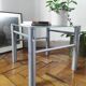 Side table / Vintage end table in frosted glass and metal – An