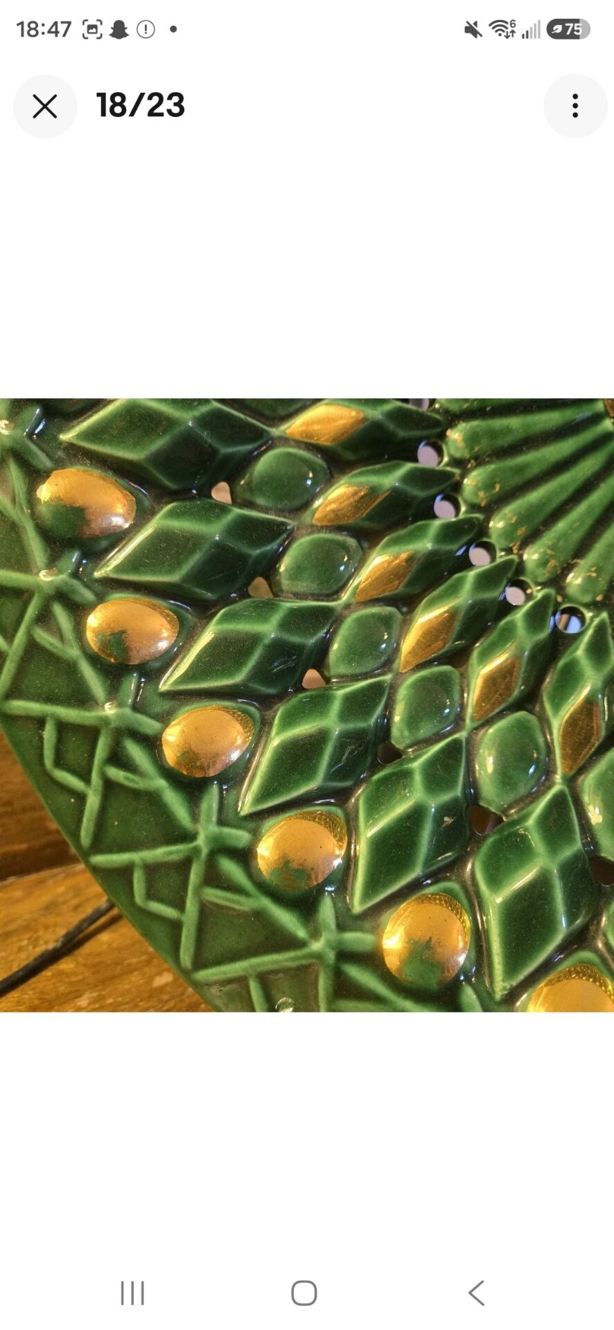 Magnificent and Huge Fruit Basket with Gold Highlights from the 50s-70s