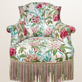 Napoleon III period armchair, floral fabric with cushion.