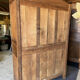 Norman Cauchoise wardrobe in medium oak, carved from the 19th century with a gendarme hat top.
