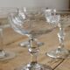 Vintage mismatched crystal cut champagne coupes - 1950s