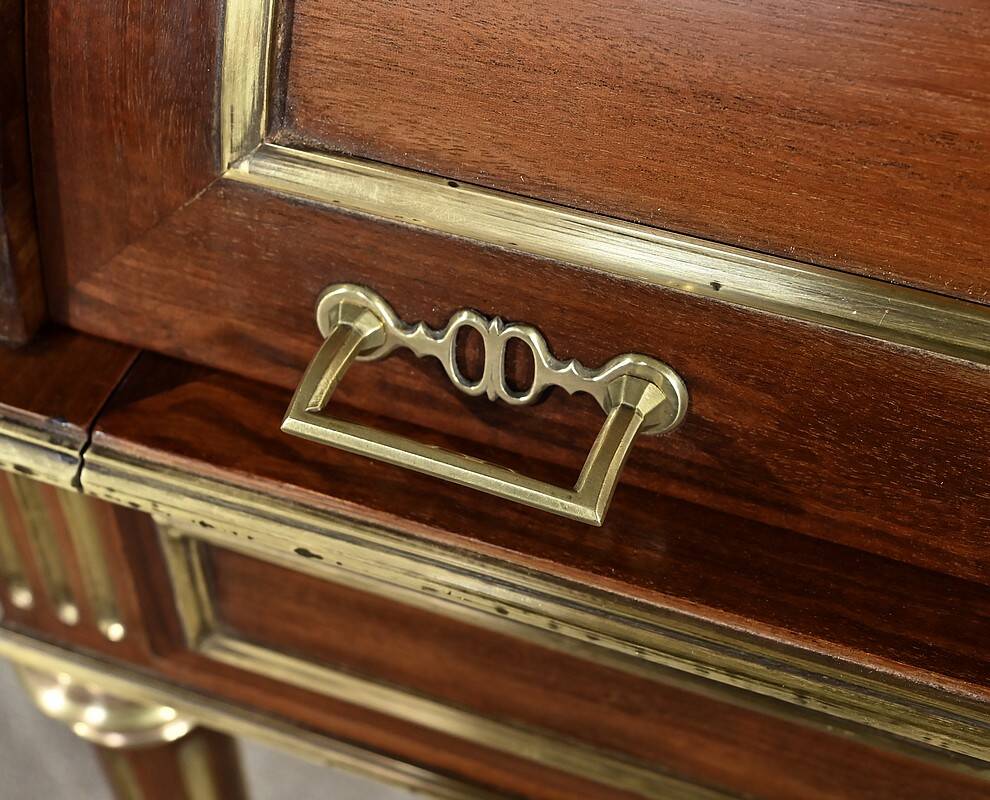 Rare Small Cylinder Desk and Showcase, Louis XVI style – Mid-19th century