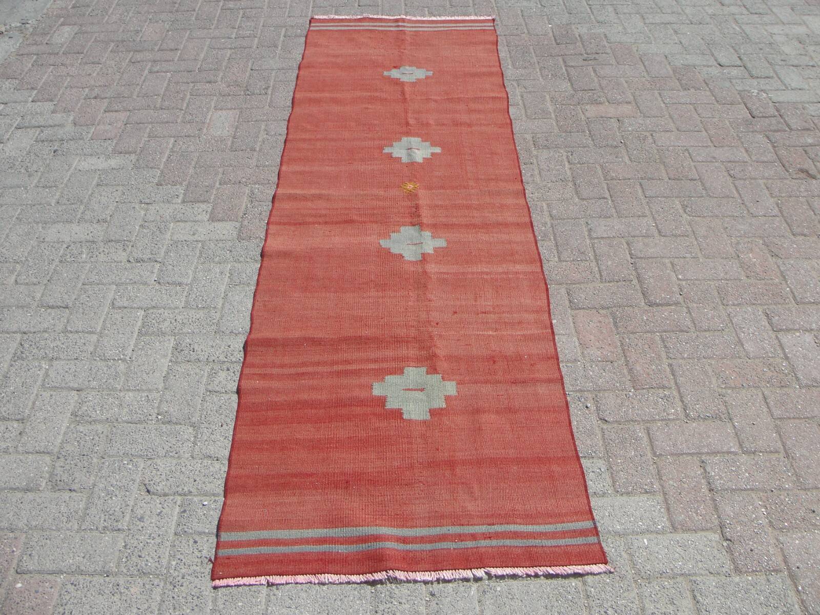 small red runner kilim rug - handmade rugs for hallway