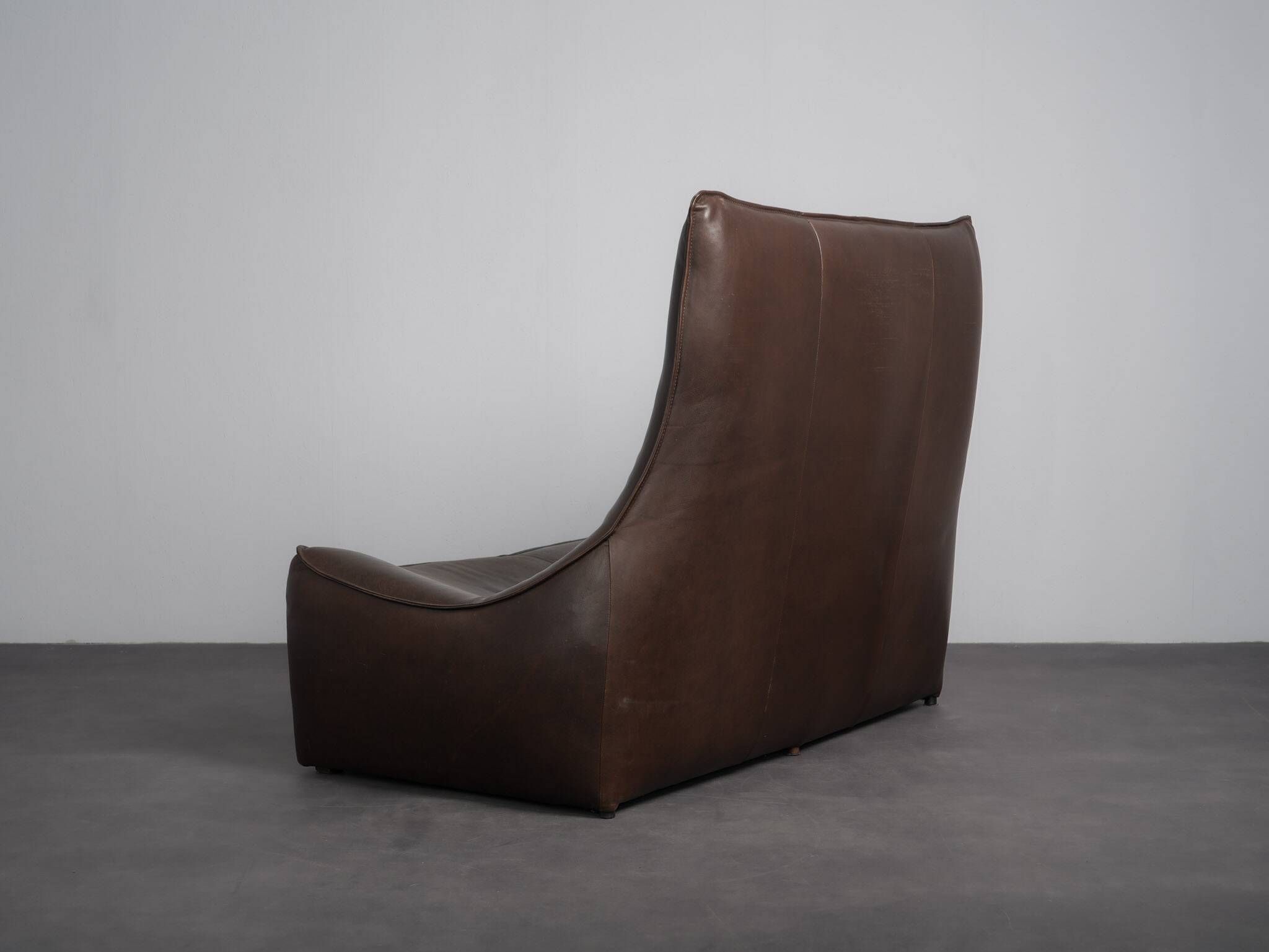 "The Rock" leather 2-seater sofa by Gerard van den Berg for Montis, Netherlands, 1970s