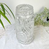 Vintage crystal vase with chiseled pattern