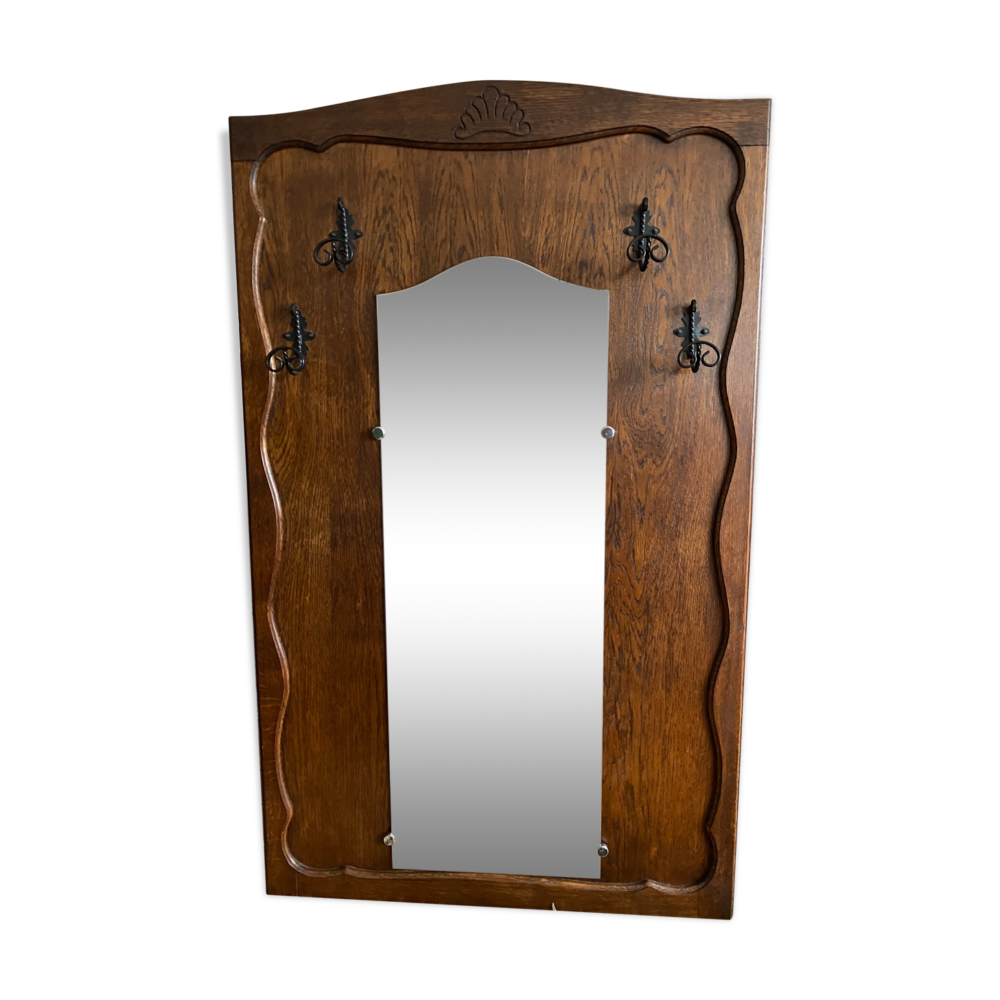 Vintage mirror cloakroom wall coat rack