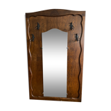 Vintage mirror cloakroom wall coat rack