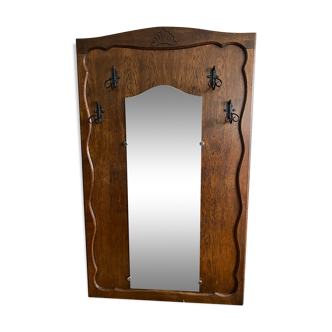 Vintage mirror cloakroom wall coat rack