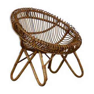 Armchair in rattan 1960 s