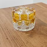 Amber and transparent crystal box Val Saint-Lambert Art Deco