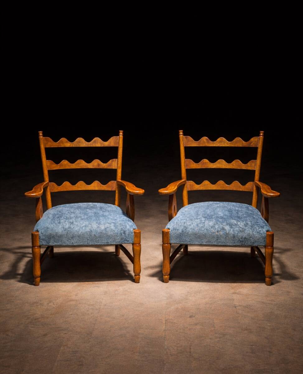 Paolo Buffa - Paire de fauteuils et table basse, 1950