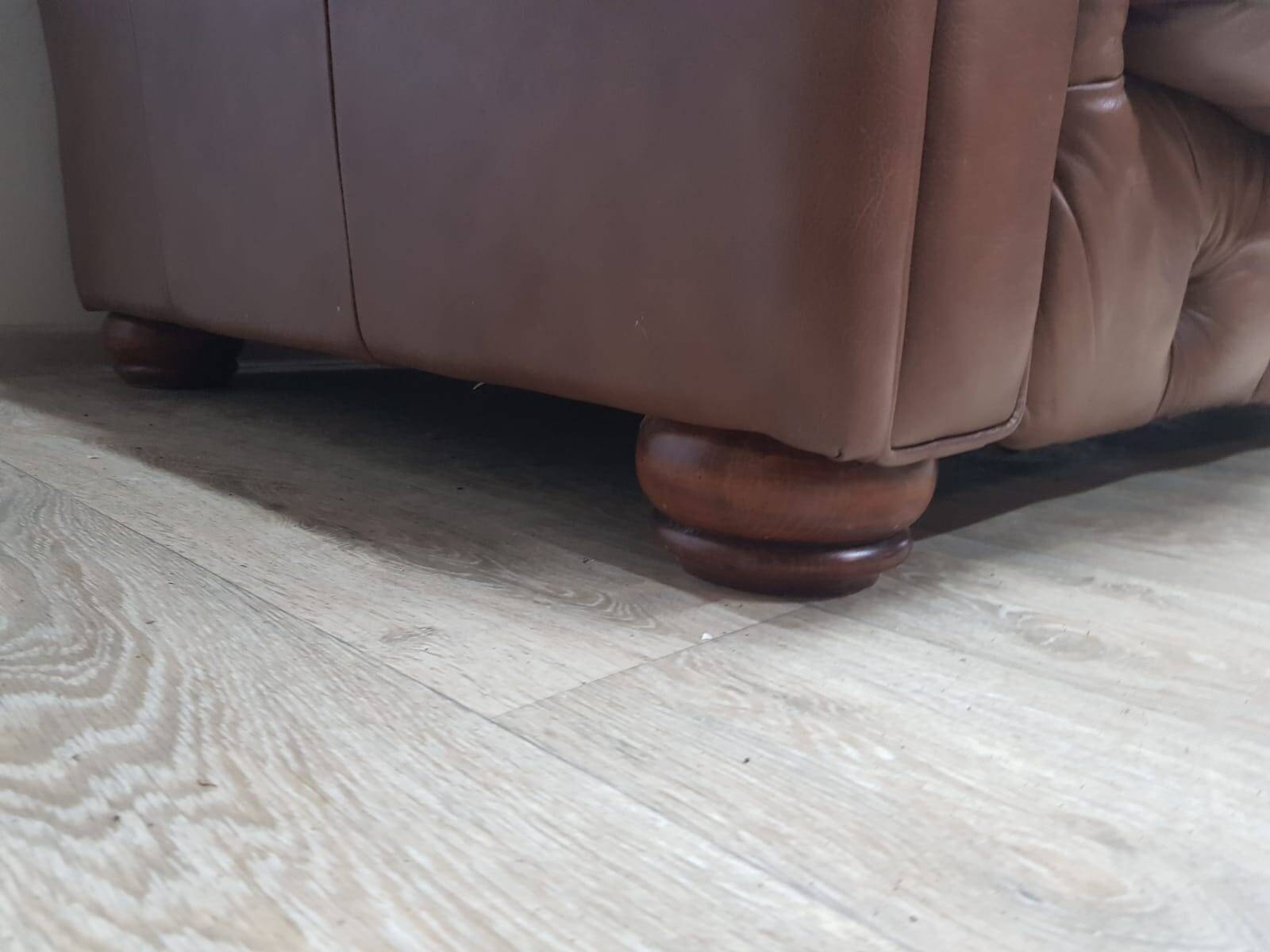 Mid-Century, Chesterfield sofa, natural leather