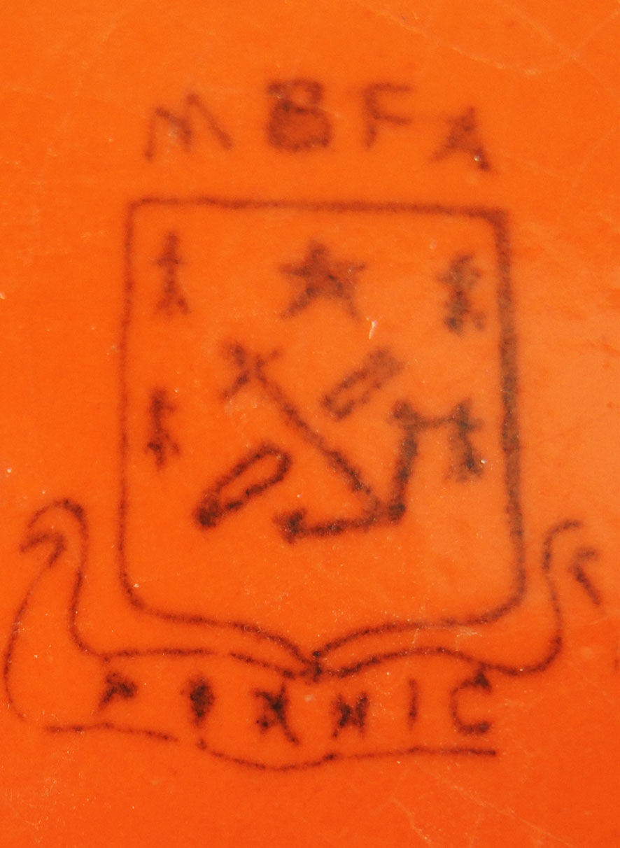 Orange earthenware salad bowl MBFA Pornic