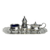 Tableware, 3-piece server silver-plated tray early 20th century