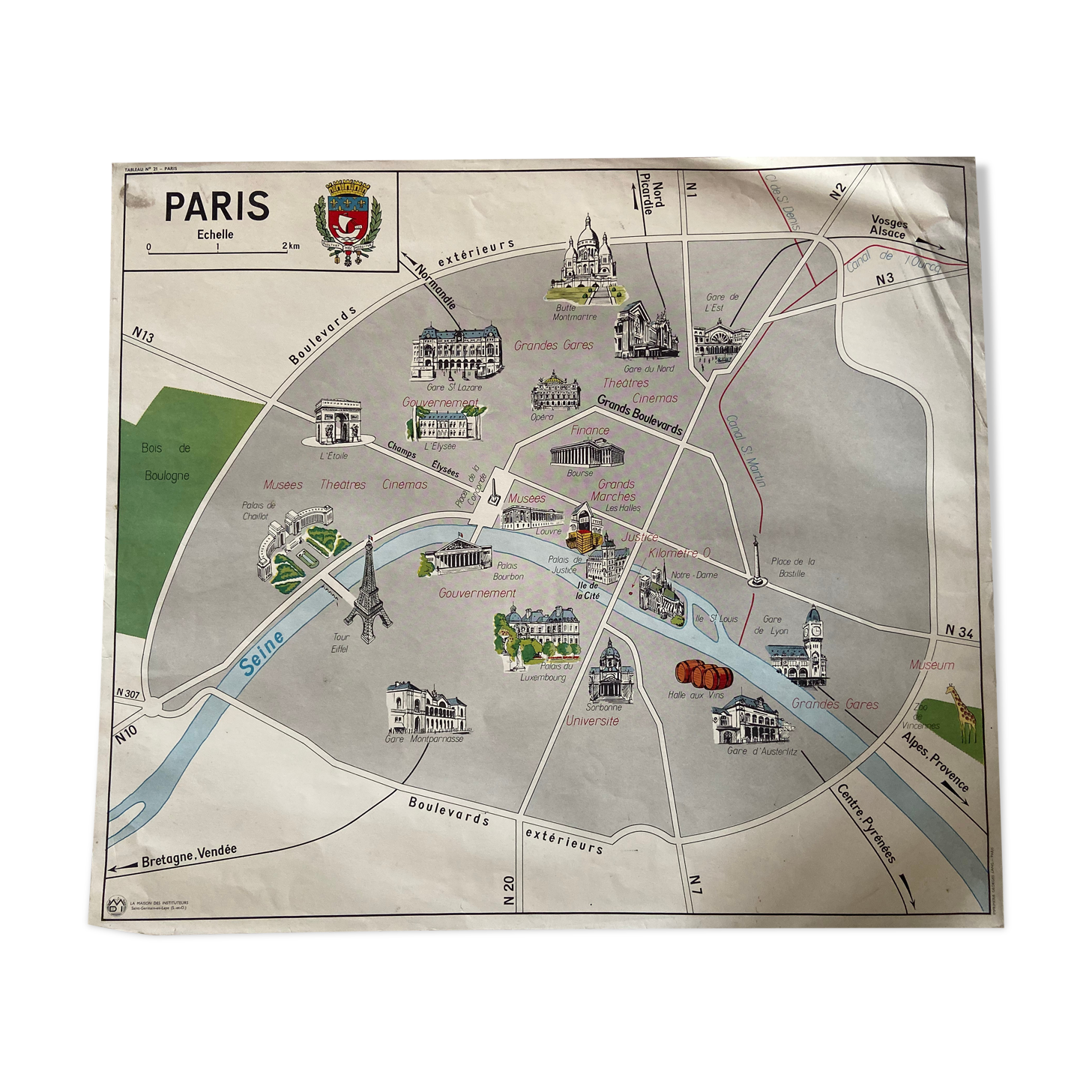 Old vintage school poster