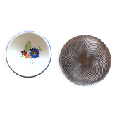 Lot de 2 plats de service ronds : Gien (modèle Anthéor) et Duralex