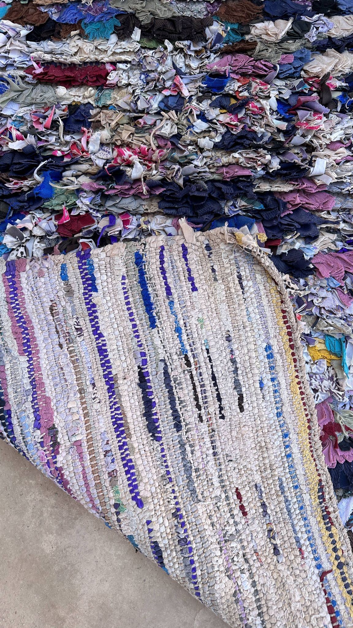 Tapis Marocain Boucherouite coloré - 89 x 162 cm