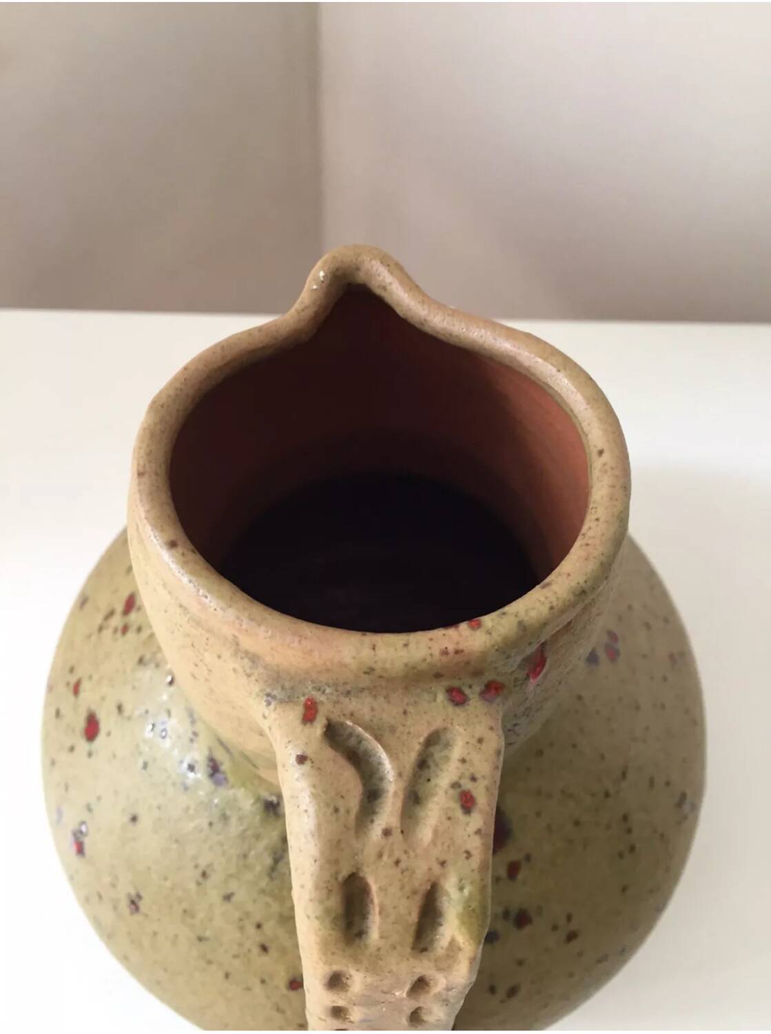 Orezza Corsica terracotta stoneware pitcher jug 1960