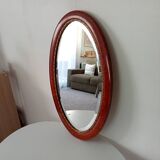 Antique oval mirror with bevelled glass