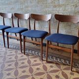 Set of Schionning and Elgaard teak dining chairs, Denmark 1960s