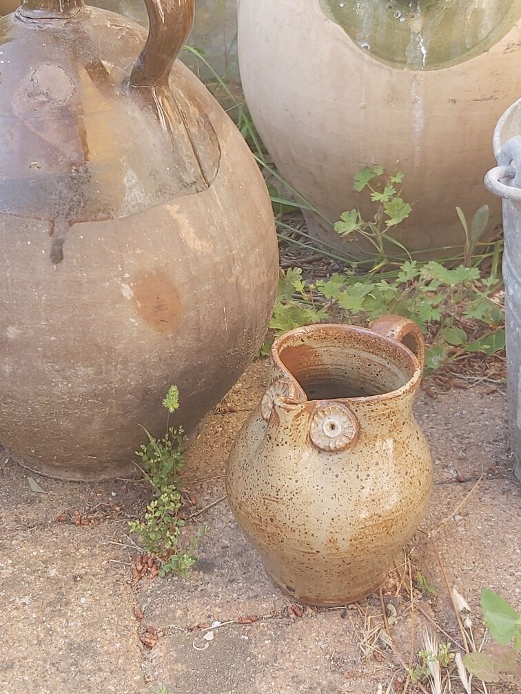 Pitcher zoomorphic sandstone vintage owl