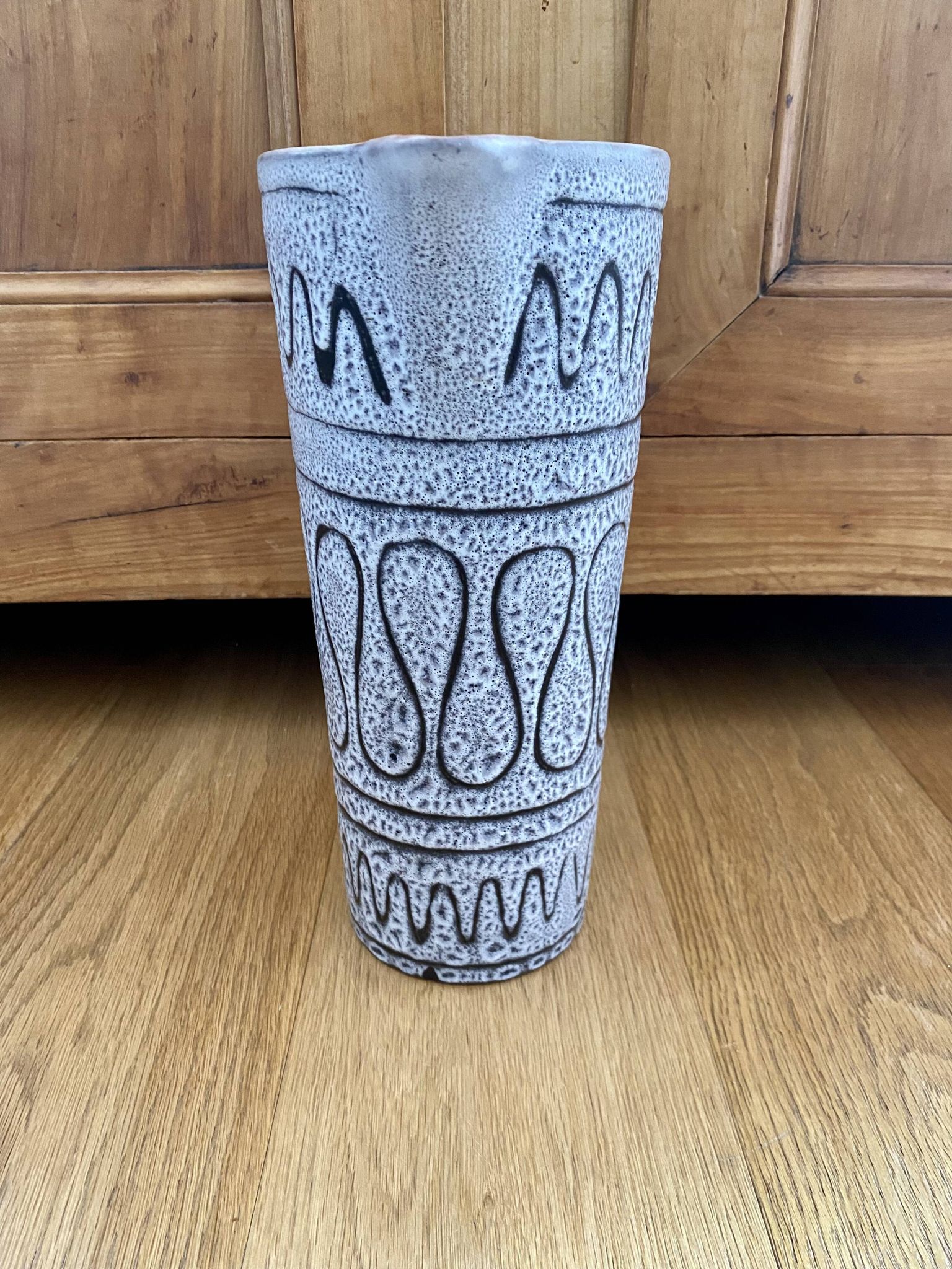 Ceramic pitcher Jean Austruy gray black and white