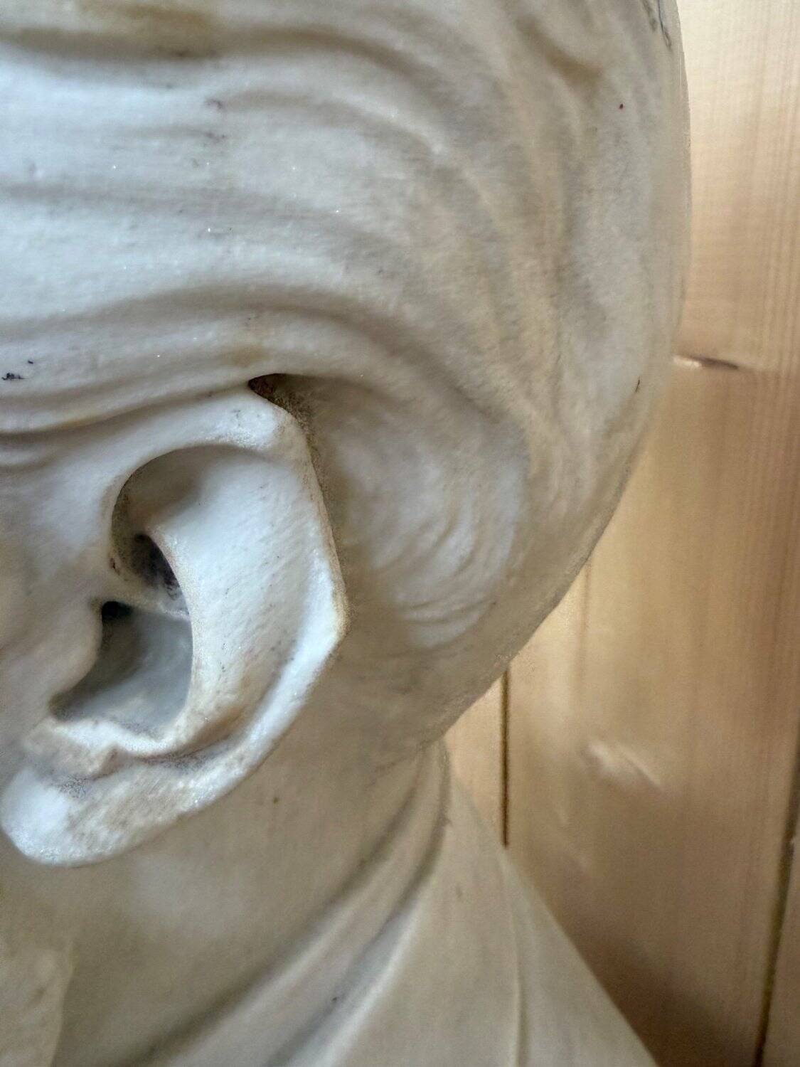White marble bust of a male portrait – 19th century.