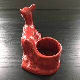 Red doe candle holder