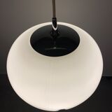 Large frosted glass pendant light by Peill and Putzler Seerose / Artichoke XL 1970