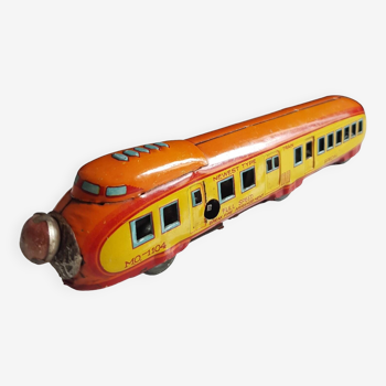 Lithographed sheet metal train with mechanical motor 1950's
