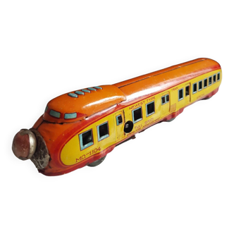 Lithographed sheet metal train with mechanical motor 1950's