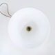 Mazda lamp in gilded metal, foot imitation wood and white opaline. Year 60