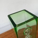 Brutalist glass block vase from the mid-century space age, 1960s