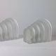 Vintage stepped frosted glass wall lamps art deco revival