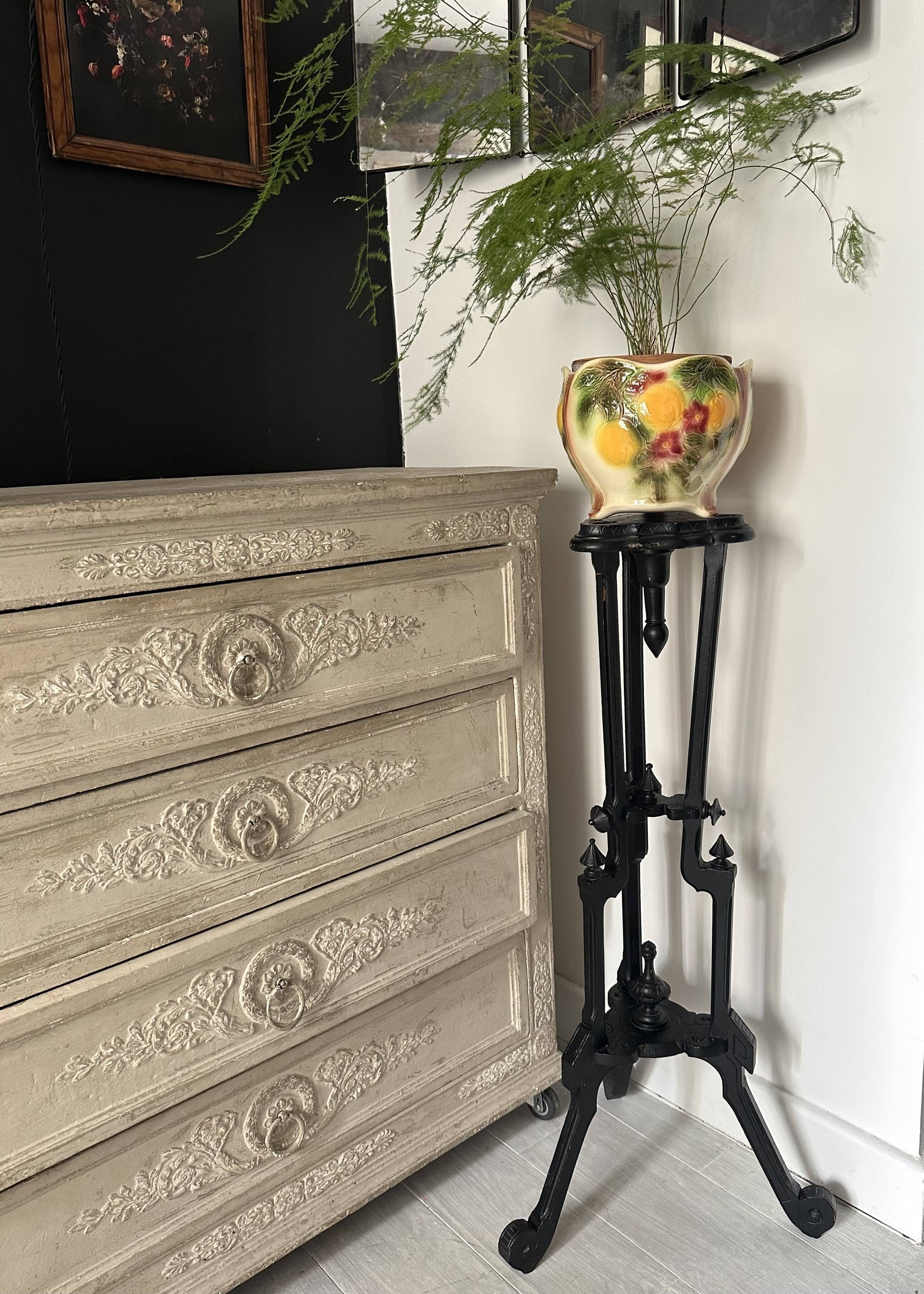 Napoleon III stool in blackened carved wood, 19th century