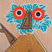 Enrico baj: owl - original lithograph
