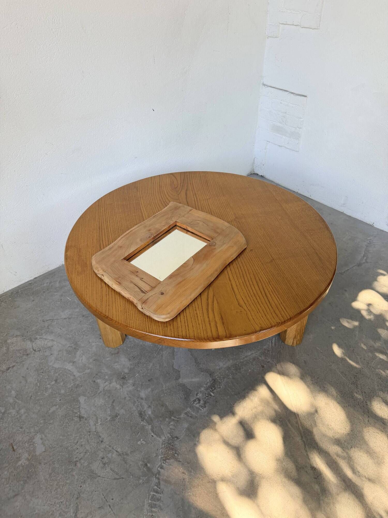 Brutalist organic mirror wood 1960s