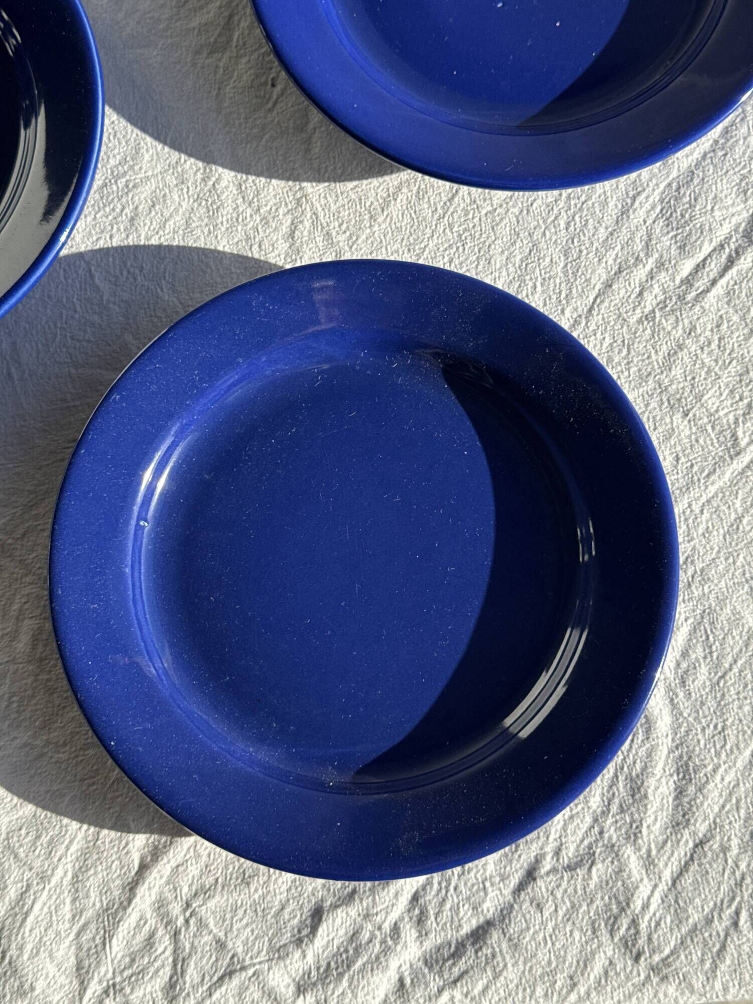 Set of 12 vintage blue ceramic plates D23