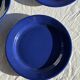 Set of 12 vintage blue ceramic plates D23