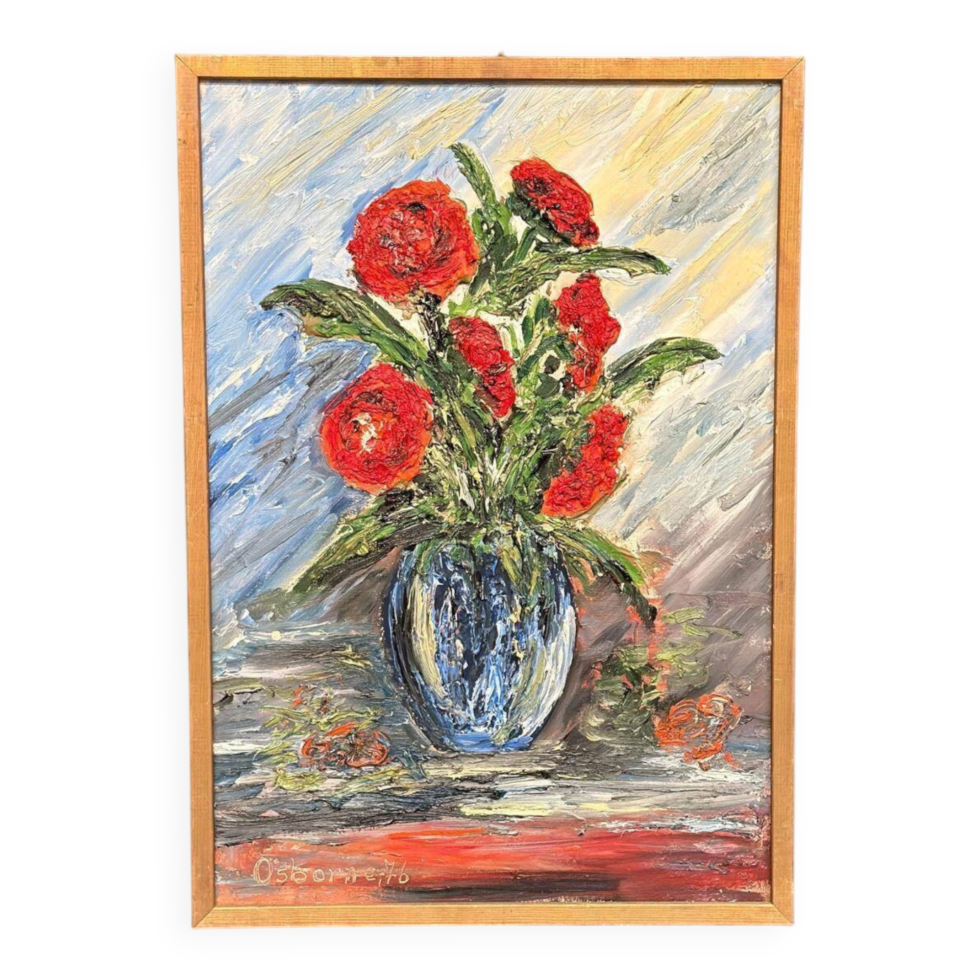 Original Swedish Oil On Canvas – “Stillben” By Osborne – Dated 1976 – Vintage & Framed – 68 × 48 Cm (26.8" × 18.9")