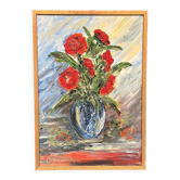 Huile sur toile originale suédoise – « Stillben » par Osborne – Datée de 1976 – Vintage et encadrée – 68 × 48 cm (26,8" × 18,9")