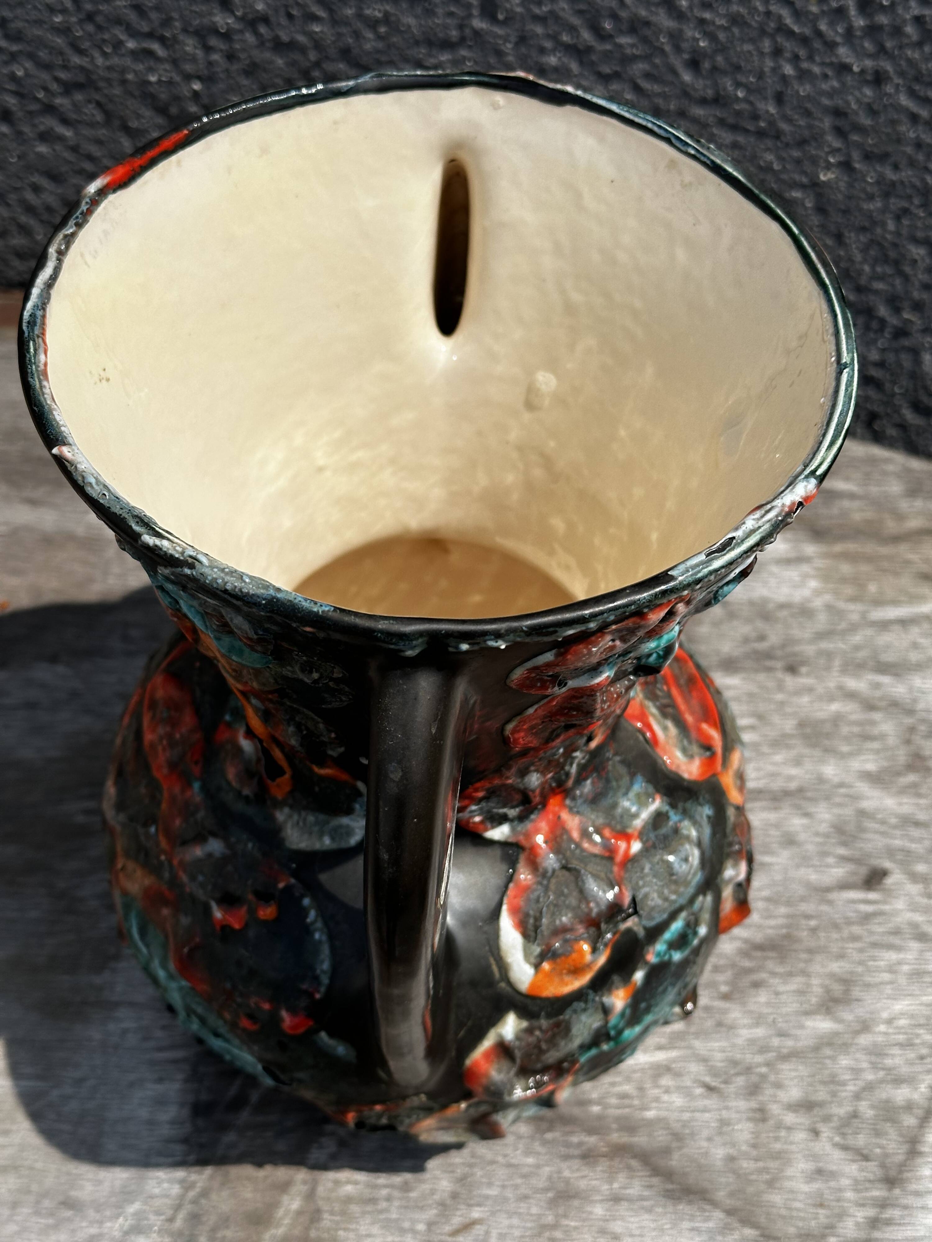 Rocaille amphora vase, Fat Lava