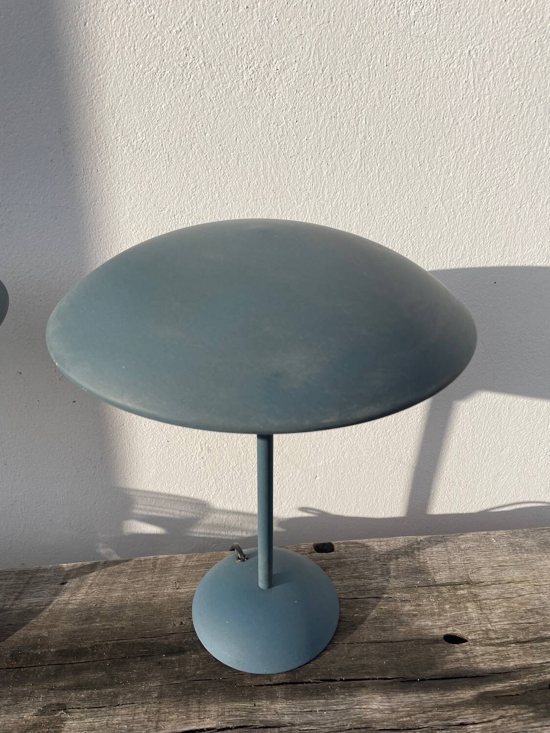 Pair of blue metal lamps Habitat, 1996
