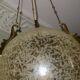 Doria Leuchten frosted glass and brass globe pendant light, 1970s