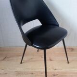 Leatherette black barrel chair