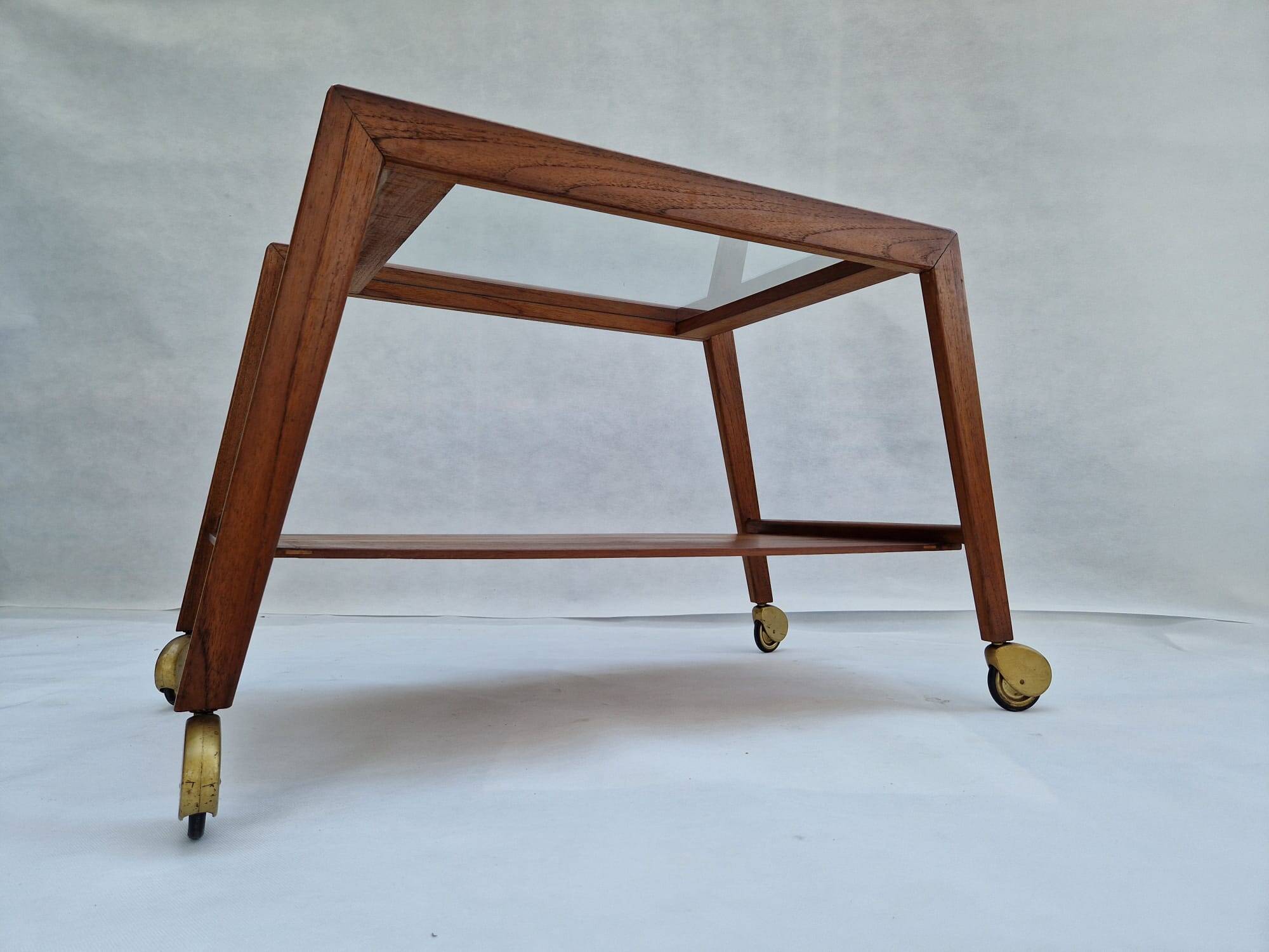 Table basse scandinave sur roulettes, 1960