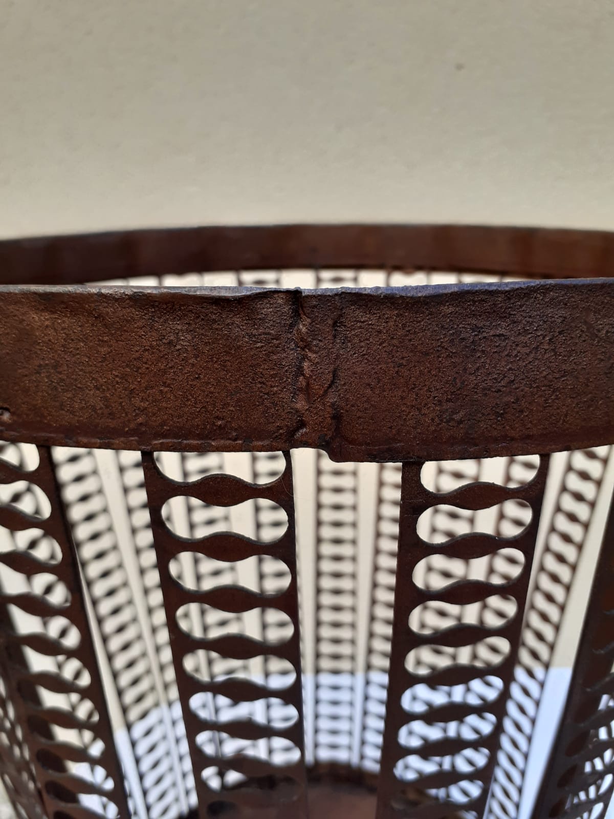 Vintage metal wastepaper basket