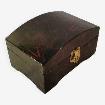 Vintage Chinese Numbered Lacquered Wooden Jewelry Box