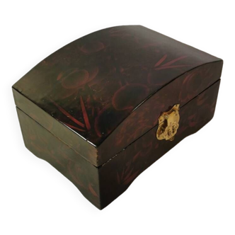 Vintage Chinese Numbered Lacquered Wooden Jewelry Box