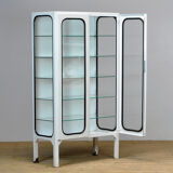 Glass & iron medical cabinet, 1970s
